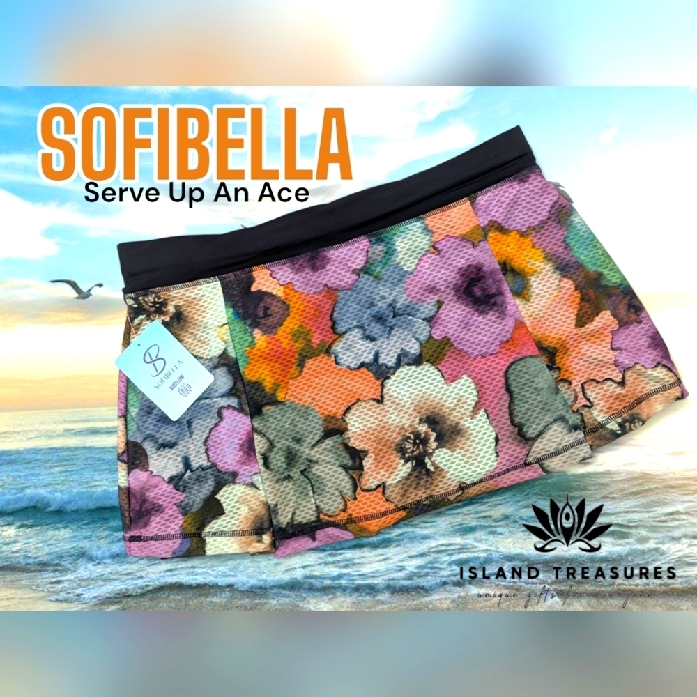 Sofibella Airflow SPF50+ Quick Dry 4 Way Strech 13" Tennis Skort  Women Size XL